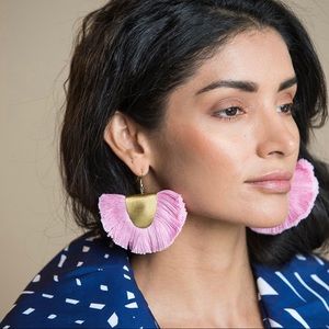 Katie Kime Laney Pink Tassel Earrings